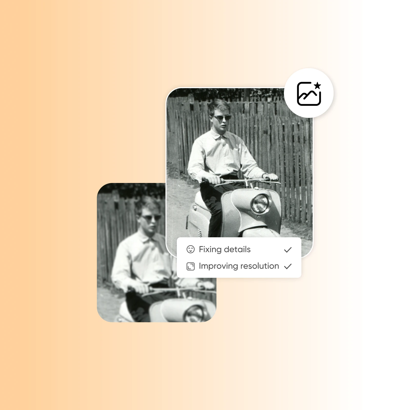 sharpen images to restore old photos