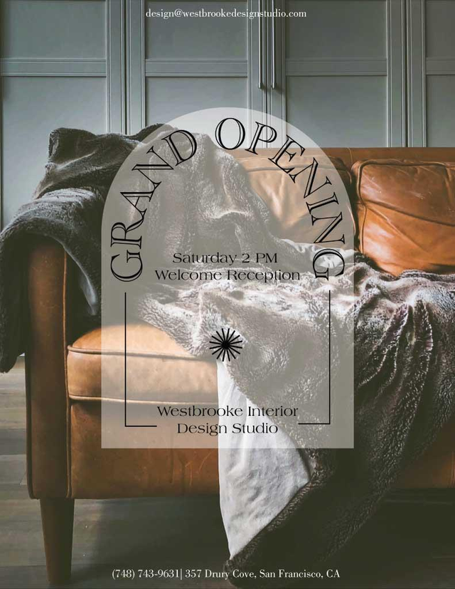 Template Elegant Interior Design Studio Opening Poster