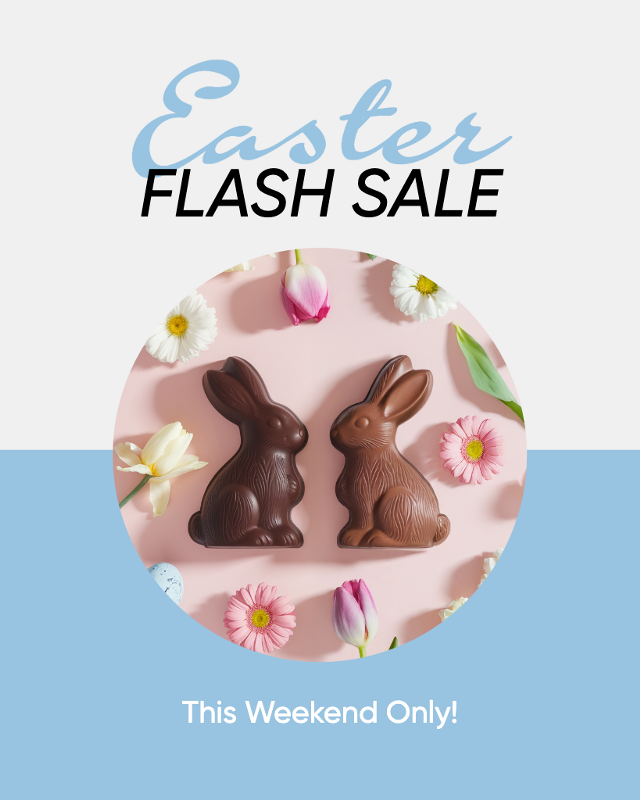 Template Easter Flash Sale Instagram Post In Blue