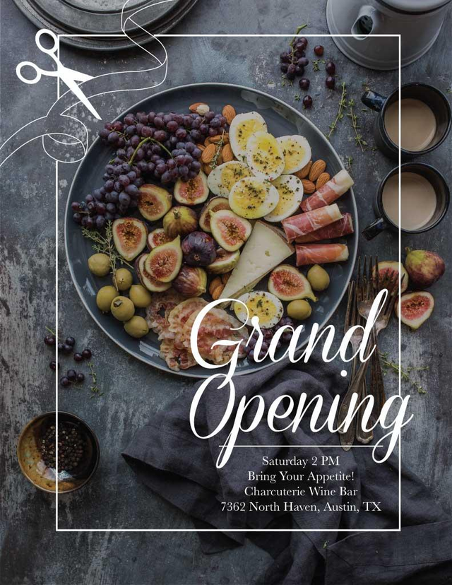 Template Elegant Charcuterie Opening Poster in Slate Grey