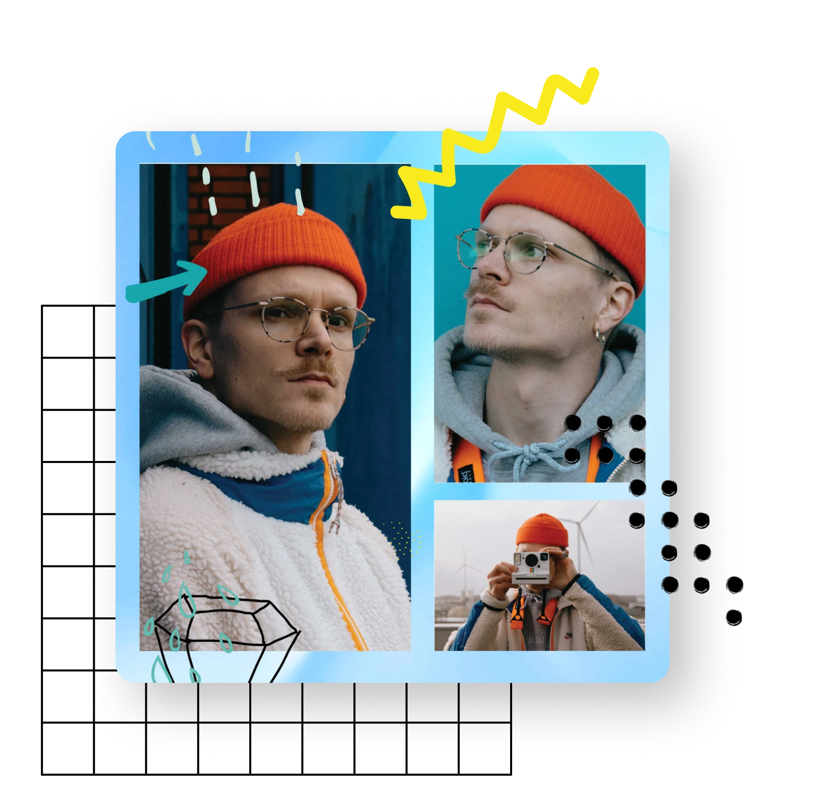 use grids and frames to create collages