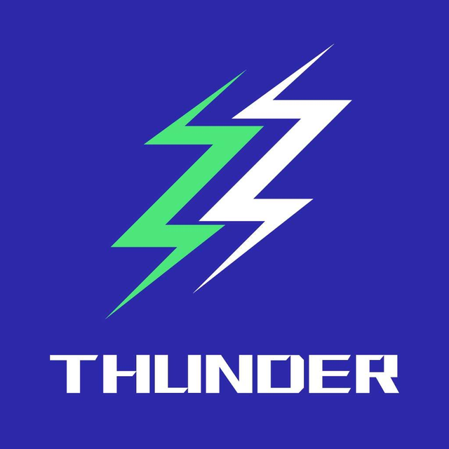 Template Dynamic Blue and Green Thunder Event Poster