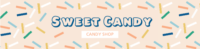 Template Charming Beige Candy Shop Poster Design
