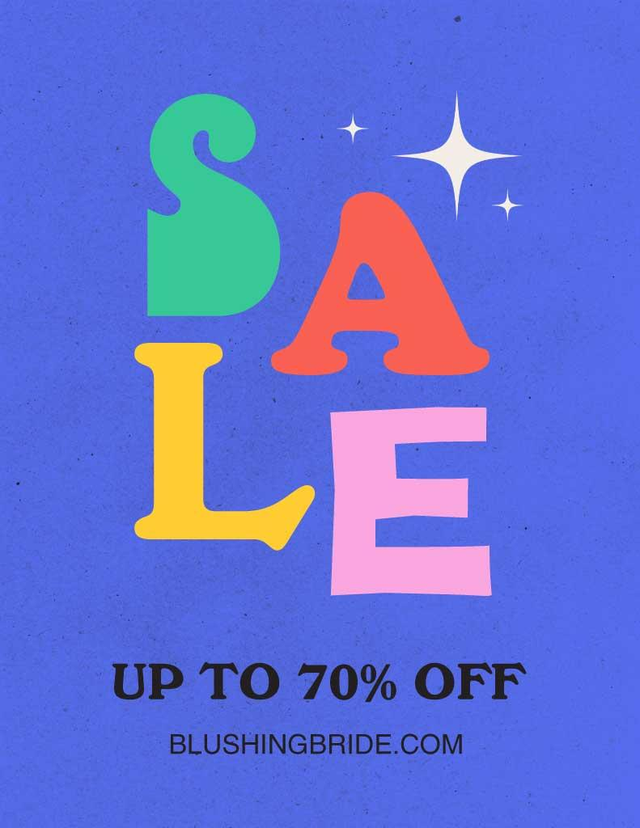 Template Colorful Bridal Sale Ad Poster Blue Background