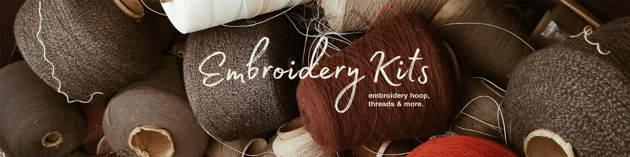 Template Earthy Tones Embroidery Kits Ad Design