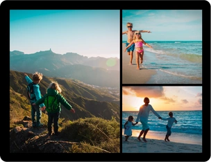 family vacation image collage
