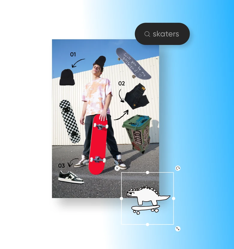 Picsart's pre-designed stickers